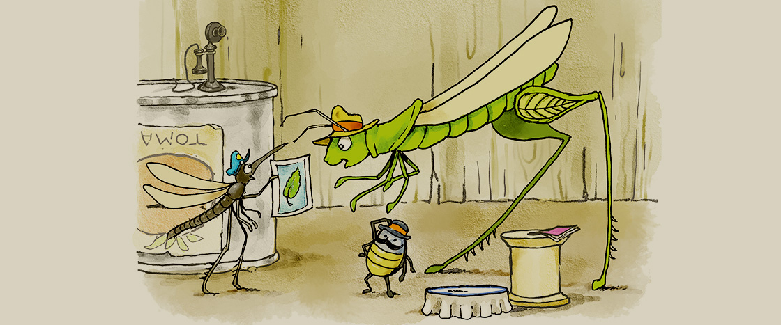 Illustration of three bugs having a conversation