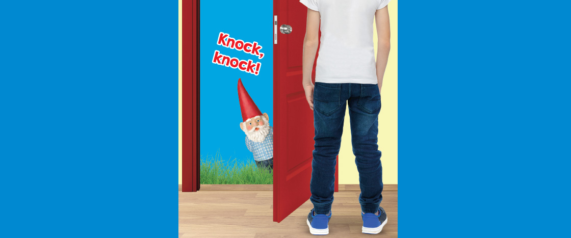 Image of a gnome knocking at the door